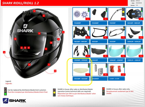  Shark S600/S700/S900/Openlıne/Rıdıll Buhar Camı Vz1530P